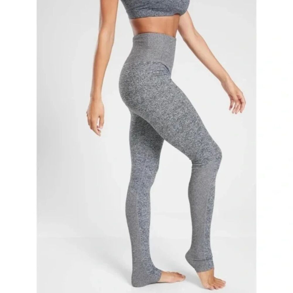 Athleta Exhale Heel Tight Heathered Gray High Rise Full Length Leggings Size XS - Picture 9 of 10